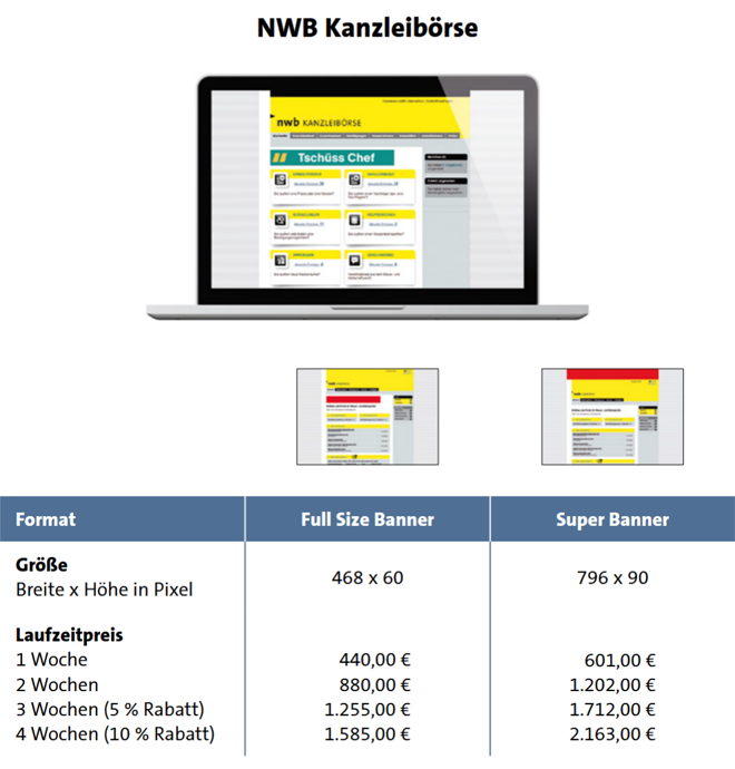 NWB Online-Werbung - Mediadaten - Werbeformate
