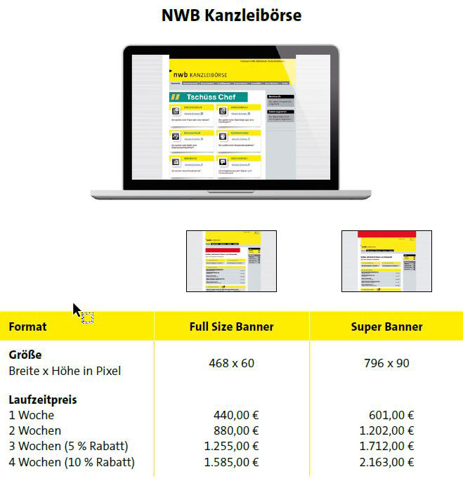 NWB Online-Werbung - Mediadaten - Werbeformate